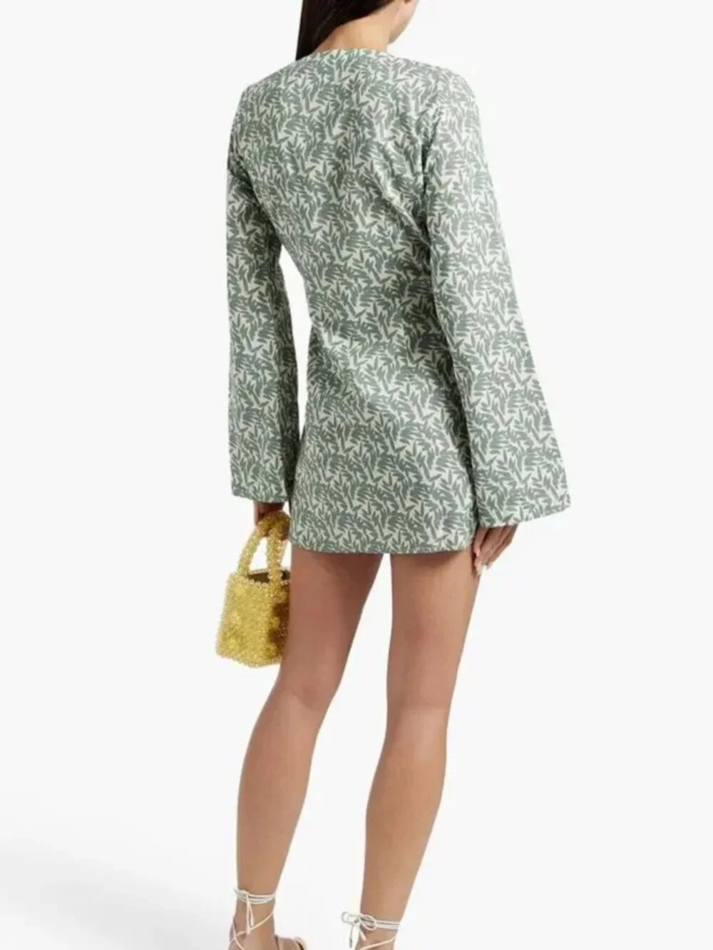 New! Onia Sage Green Air Linen Wrap Mini Dress Size XS NWT 38411